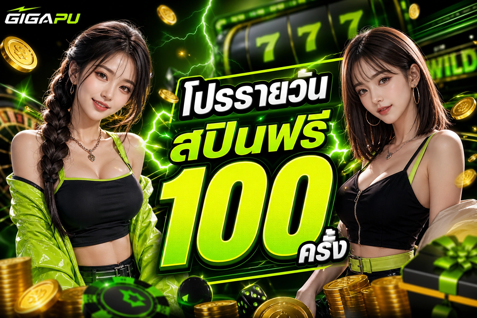 GIGAPU โปรรายวัน สปินฟรี 100 ครั้ง